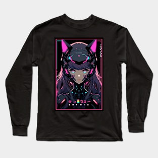 Anime Cat Girl | Quality Anime Design | Chibi Cat Girl Miaw | Manga Anime Art Long Sleeve T-Shirt